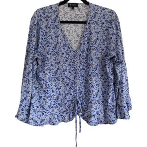 Floral Blue Women's Blouse